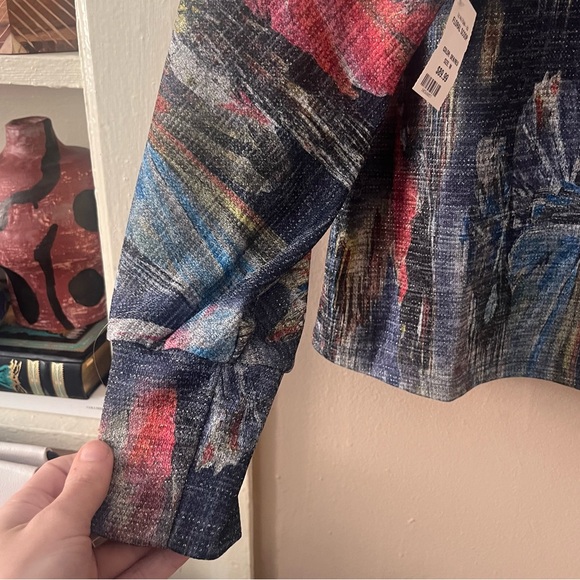 🏷️ 🆕 🎉 nwt! • multicolor abstract metallic knit floral scoop neck top - Picture 16 of 17